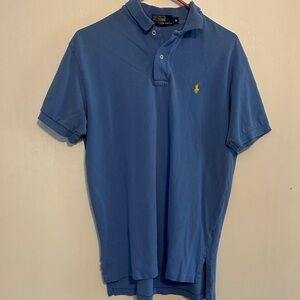 Polo by Ralph Lauren Men’s Cornflower Blue Short-Sleeve Polo with Yellow Pony